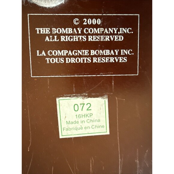 Vintage Bombay Company Mahogany Jewelry Watch Box 2000 Wood No Key - Picture 4 of 4